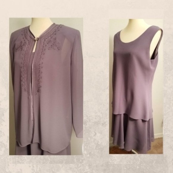 R&M Richards Dresses & Skirts - Purple Mother of the Bride Dress with Jacket 16p